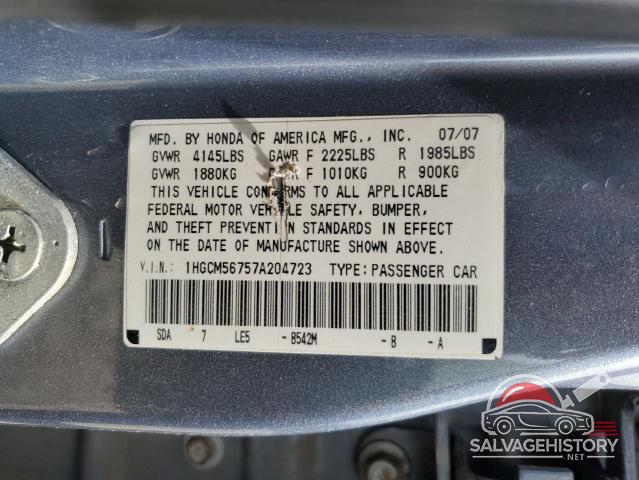 1HGCM56757A204723 2007 HONDA ACCORD photo no. 13