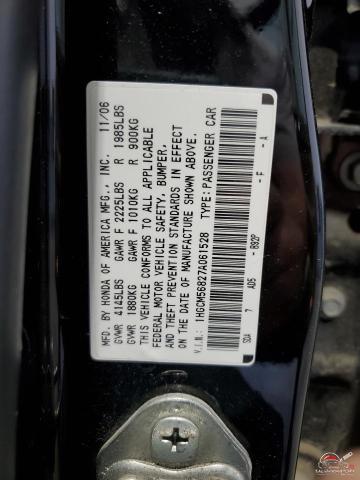 1HGCM56827A061528 2007 HONDA ACCORD photo no. 12
