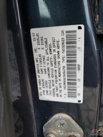 1HGCM66447A064756 2007 HONDA ACCORD photo no. 12
