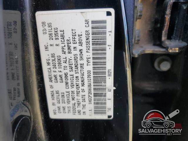 1HGCP26888A107600 2008 HONDA ACCORD photo no. 12