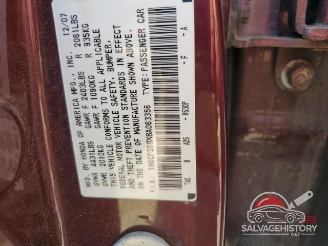 1HGCP268X8A063356 2008 HONDA ACCORD photo no. 12