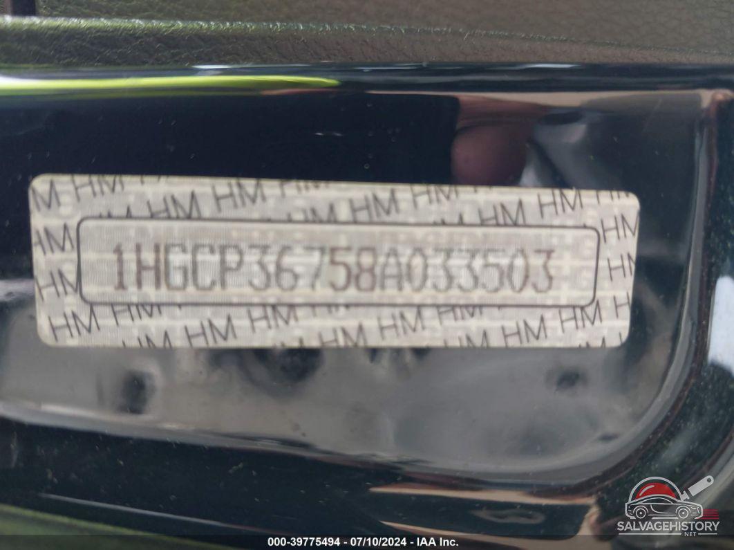 1HGCP36758A033503 2008 HONDA ACCORD photo no. 9