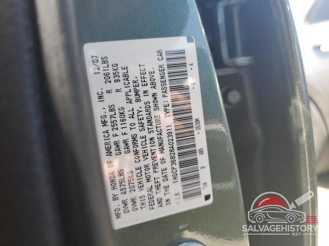 1HGCP36828A023911 2008 HONDA ACCORD photo no. 12