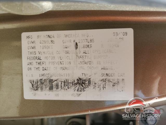 1HGCP26409A118170 2009 HONDA ACCORD photo no. 12