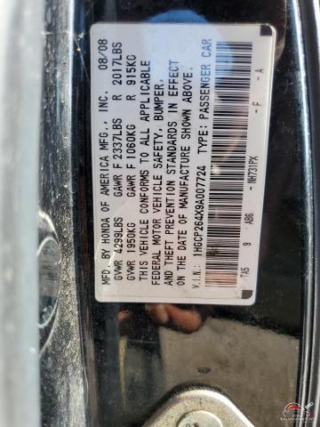 1HGCP264X9A007724 2009 HONDA ACCORD photo no. 12