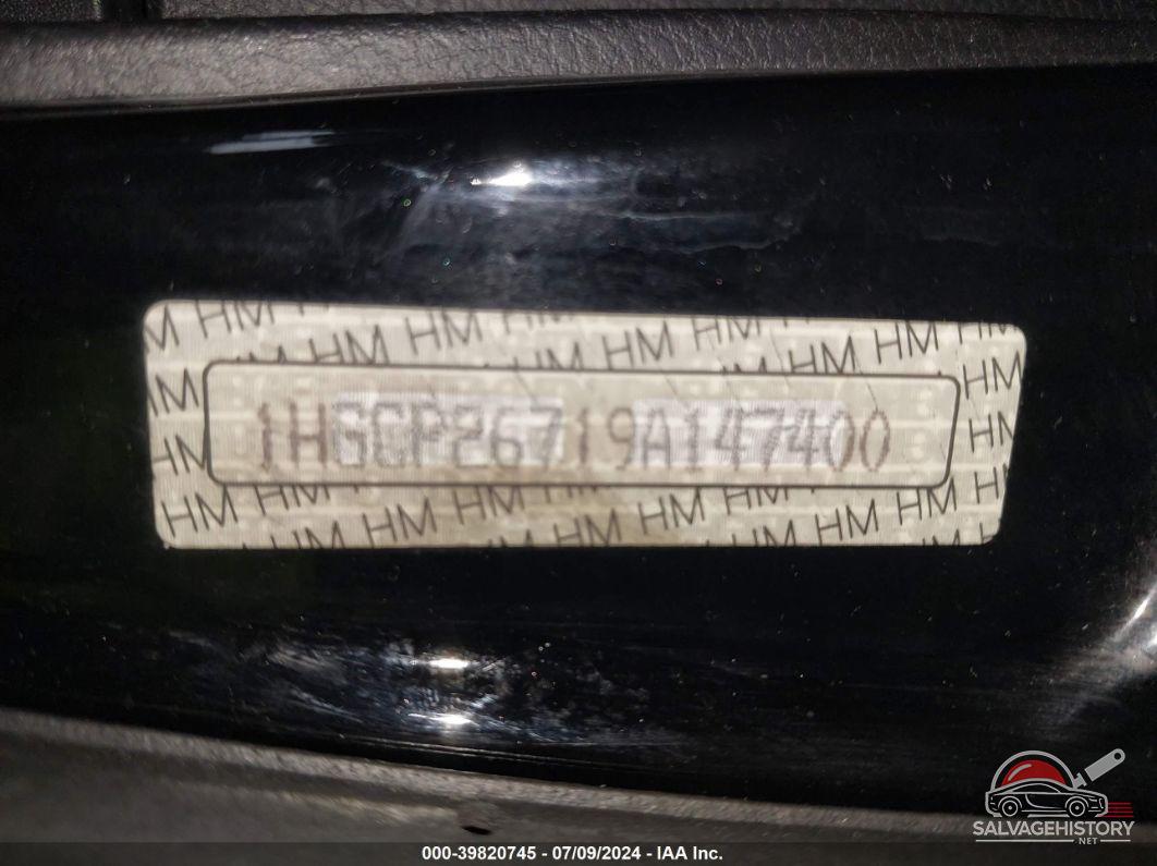 1HGCP26719A147400 2009 HONDA ACCORD photo no. 9