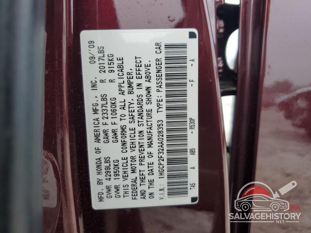 1HGCP2F32AA028353 2010 HONDA ACCORD photo no. 12