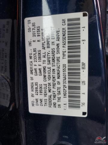1HGCP2F37AA015520 2010 HONDA ACCORD photo no. 12