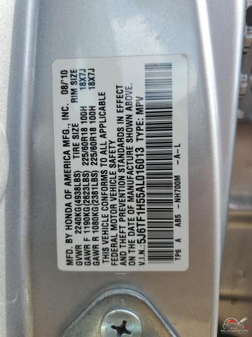 5J6TF1H55AL016013 2010 HONDA ACCORD photo no. 12