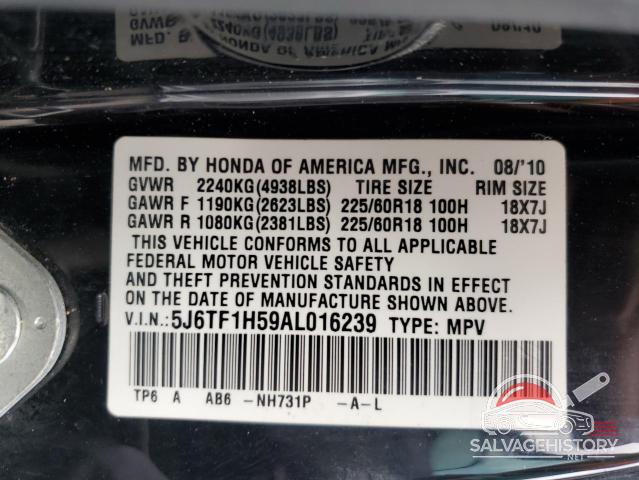 5J6TF1H59AL016239 2010 HONDA ACCORD photo no. 12