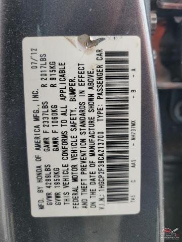 1HGCP2F39CA213700 2012 HONDA ACCORD photo no. 13