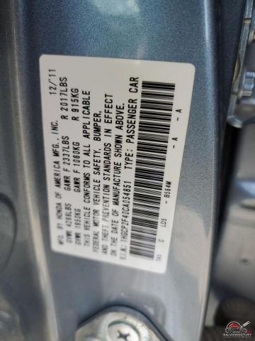 1HGCP2F40CA054851 2012 HONDA ACCORD photo no. 13