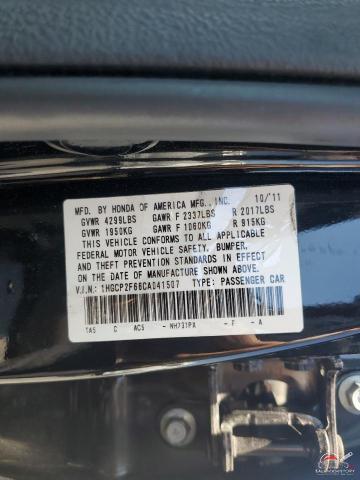 1HGCP2F66CA041507 2012 HONDA ACCORD photo no. 12