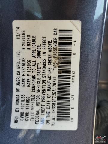1HGCR2F72EA176733 2014 HONDA ACCORD photo no. 12
