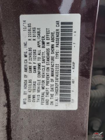 1HGCR2F3XFA052322 2015 HONDA ACCORD photo no. 13