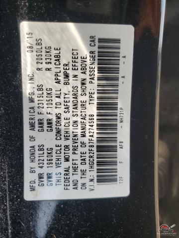 1HGCR2F87FA274568 2015 HONDA ACCORD photo no. 12