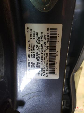 1HGCR2F8XFA077409 2015 HONDA ACCORD photo no. 12