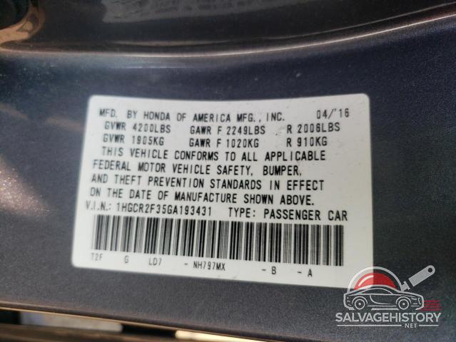 1HGCR2F35GA193431 2016 HONDA ACCORD photo no. 13