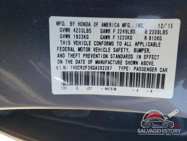 1HGCR2F36GA092267 2016 HONDA ACCORD photo no. 12