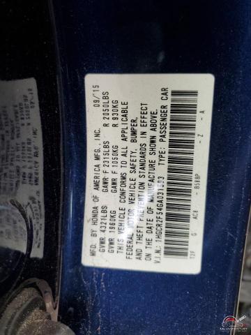 1HGCR2F54GA031503 2016 HONDA ACCORD photo no. 12