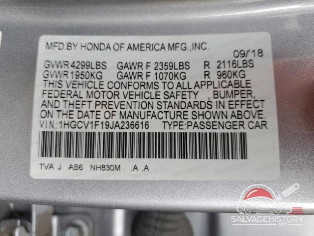 1HGCV1F19JA236616 2018 HONDA ACCORD photo no. 13