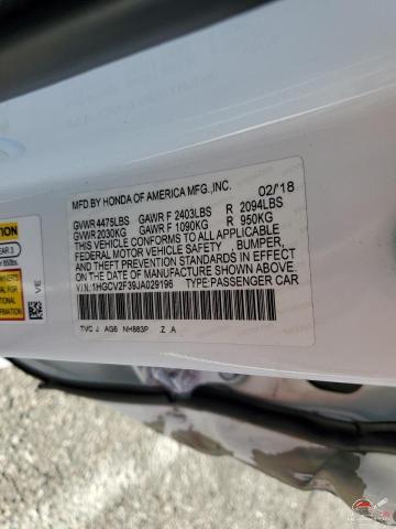 1HGCV2F39JA029196 2018 HONDA ACCORD photo no. 13