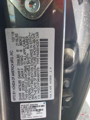 1HGCV1F34KA001379 2019 HONDA ACCORD photo no. 12