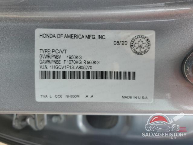 1HGCV1F13LA805270 2020 HONDA ACCORD photo no. 12