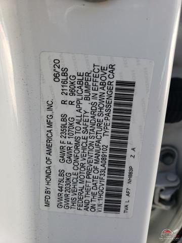 1HGCV1F33LA089102 2020 HONDA ACCORD photo no. 12