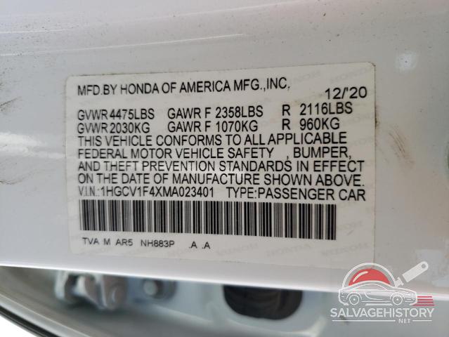 1HGCV1F4XMA023401 2021 HONDA ACCORD photo no. 12