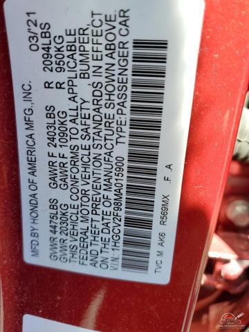 1HGCV2F98MA015900 2021 HONDA ACCORD photo no. 12