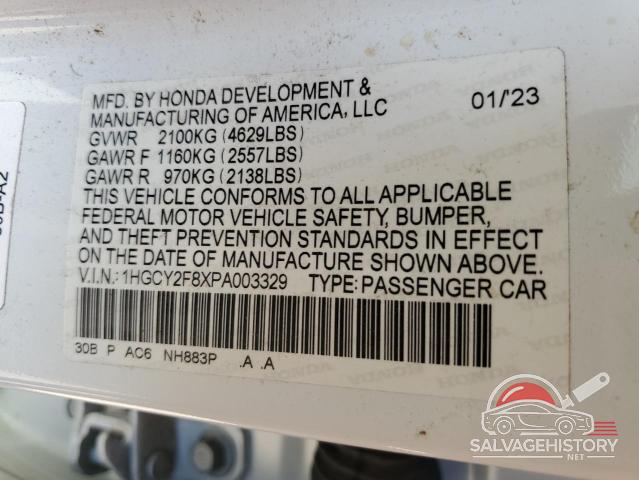 1HGCY2F8XPA003329 2023 HONDA ACCORD photo no. 12