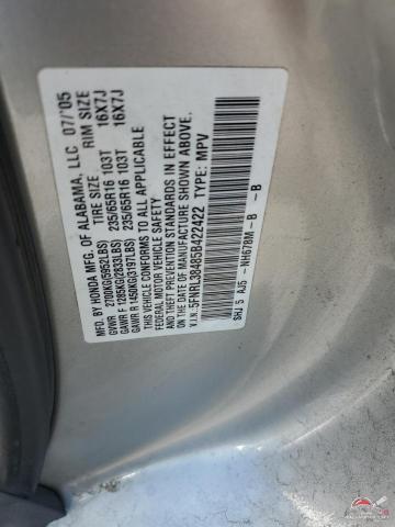 5FNRL38485B422422 2005 HONDA All Models photo no. 13