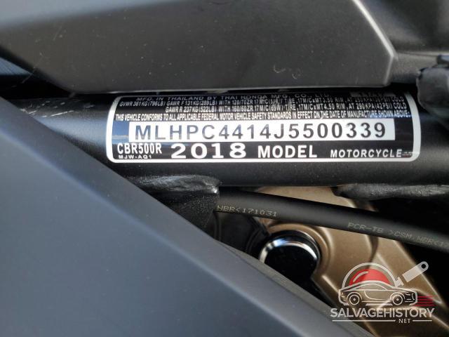 MLHPC4414J5500339 2018 HONDA CBR CYCLE photo no. 9