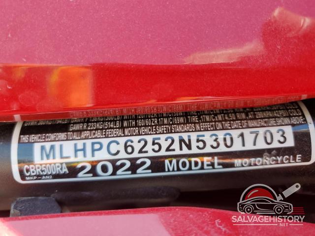 MLHPC6252N5301703 2022 HONDA CBR CYCLE photo no. 10