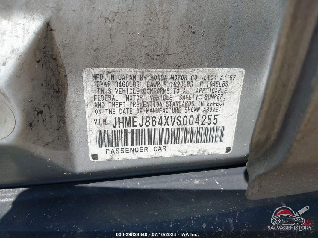 JHMEJ864XVS004255 1997 HONDA CIVIC photo no. 9
