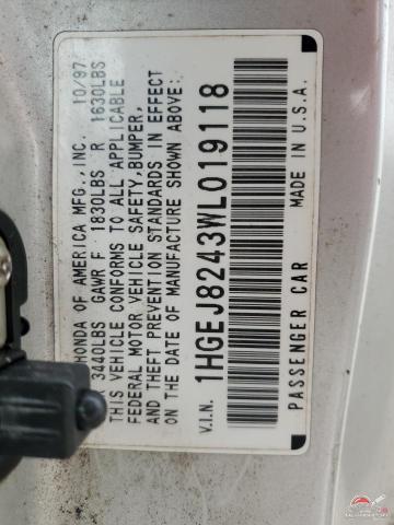 1HGEJ8243WL019118 1998 HONDA CIVIC photo no. 12