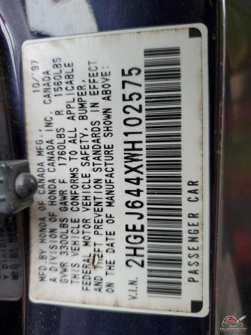 2HGEJ644XWH102575 1998 HONDA CIVIC photo no. 12