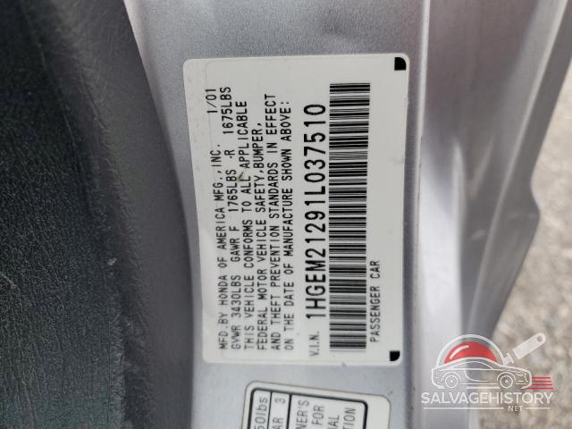 1HGEM21291L037510 2001 HONDA CIVIC photo no. 13