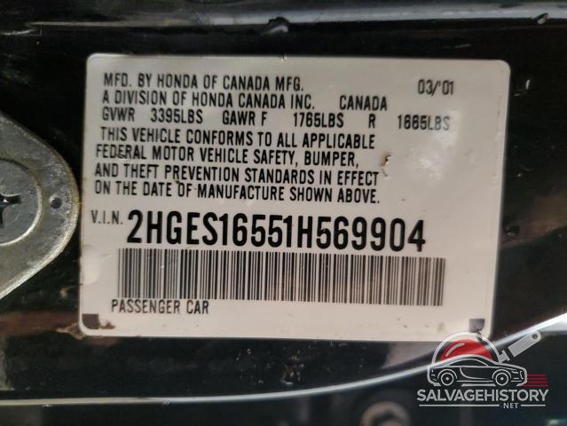 2HGES16551H569904 2001 HONDA CIVIC photo no. 12