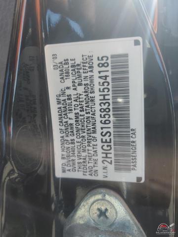2HGES16583H554185 2003 HONDA CIVIC photo no. 12