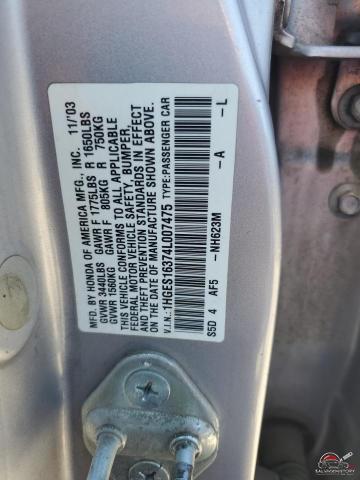 1HGES16374L007475 2004 HONDA CIVIC photo no. 12