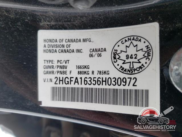 2HGFA16356H030972 2006 HONDA CIVIC photo no. 12