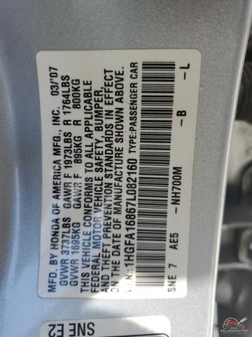 1HGFA16867L082160 2007 HONDA CIVIC photo no. 12