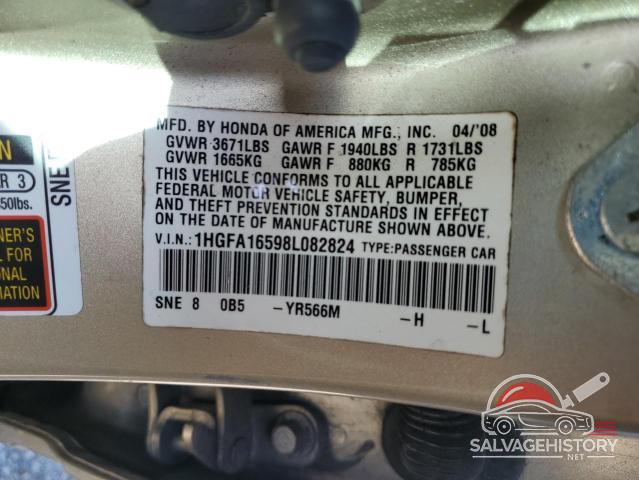 1HGFA16598L082824 2008 HONDA CIVIC photo no. 13