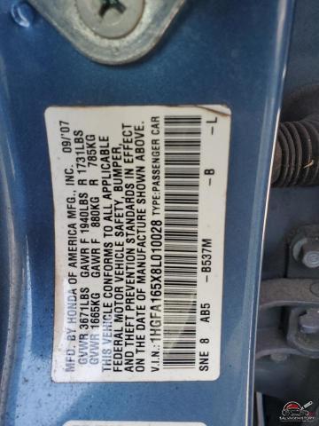 1HGFA165X8L010028 2008 HONDA CIVIC photo no. 12