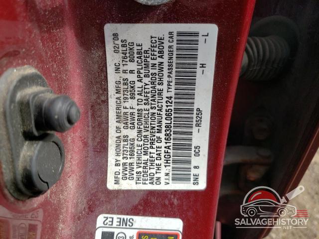 1HGFA16838L065124 2008 HONDA CIVIC photo no. 12