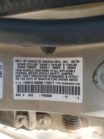 1HGFA16858L115277 2008 HONDA CIVIC photo no. 12