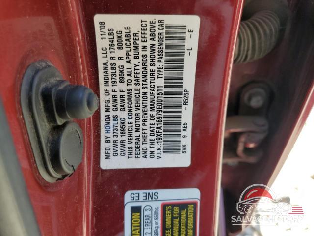 19XFA16979E001511 2009 HONDA CIVIC photo no. 12