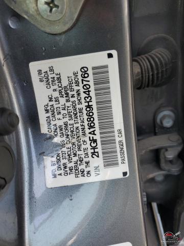 2HGFA16869H340760 2009 HONDA CIVIC photo no. 12